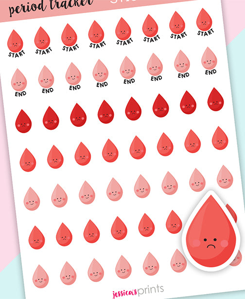 Period Tracker Planner Stickers — Jessica Weible Studios